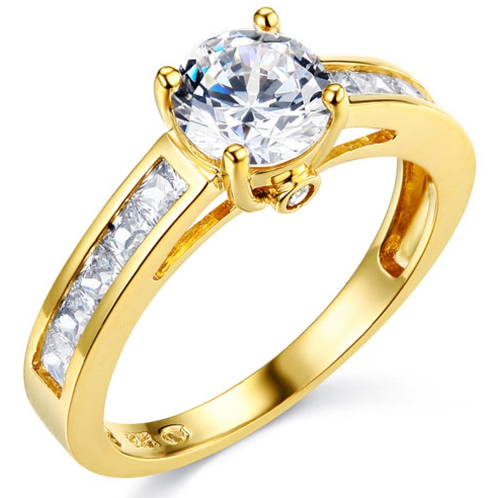 1-CT Round Trellis Cathedral Princess Side CZ Ring